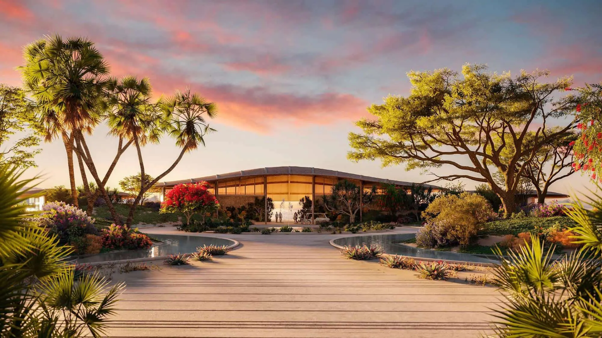 Miraval resort exterior surrounded by trees
